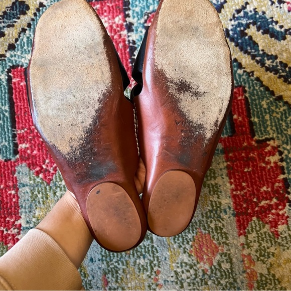 Vince Tamara Flat Leather Slide Sandals in black size 9M - Picture 3 of 6